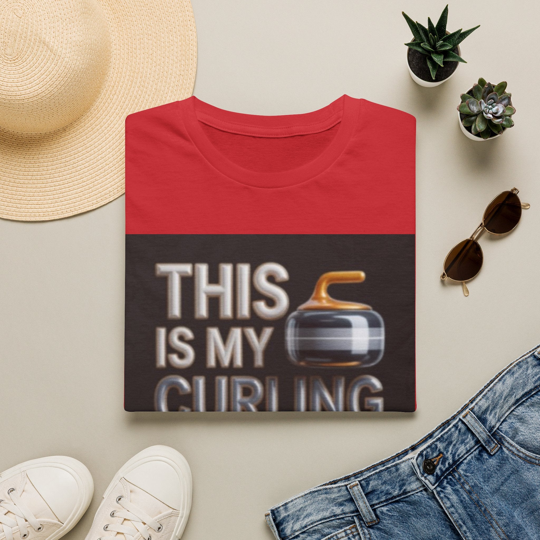 Curling T-Shirt — "This Is My Curling Shirt" Graphic Tee for Curling Fans
