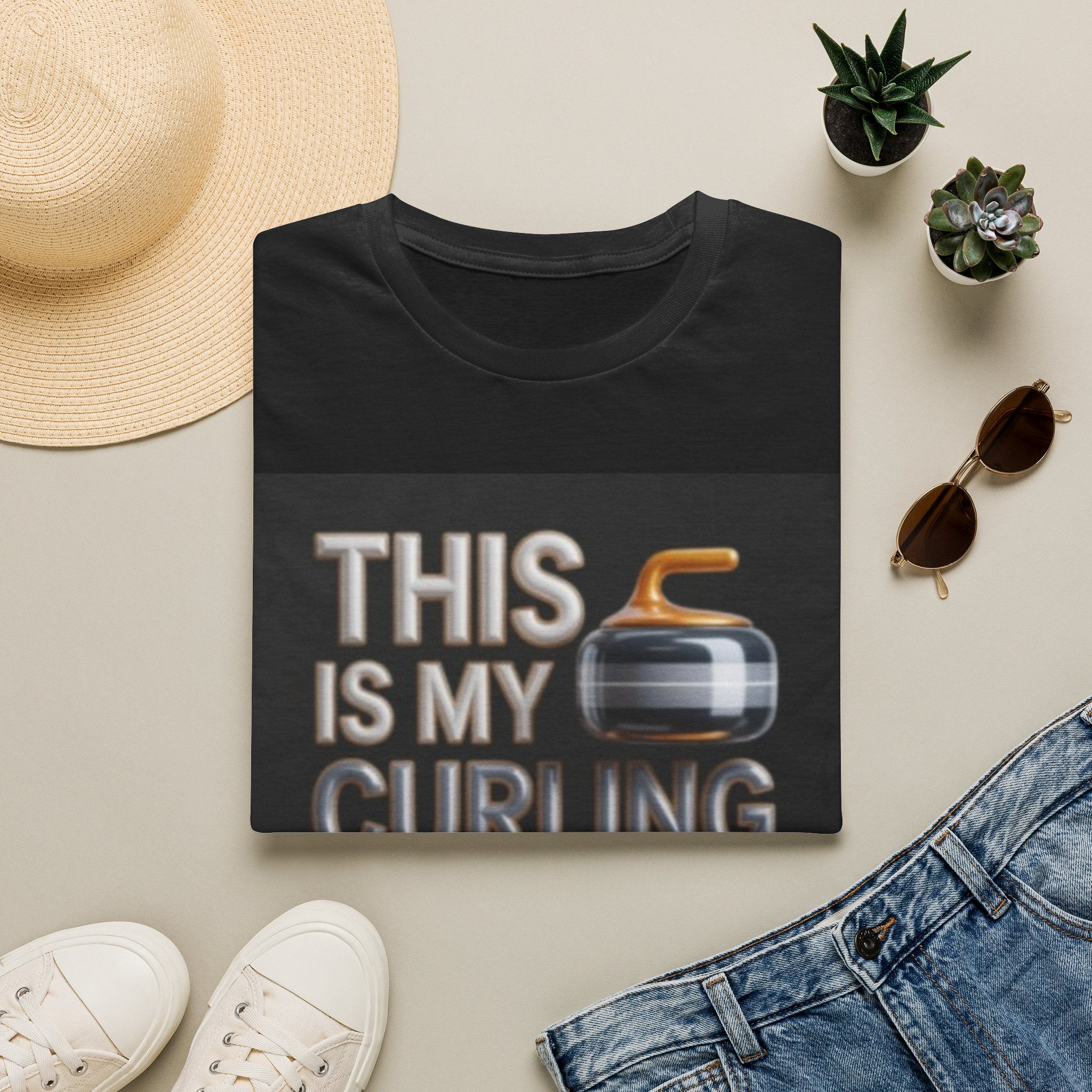 Curling T-Shirt — "This Is My Curling Shirt" Graphic Tee for Curling Fans