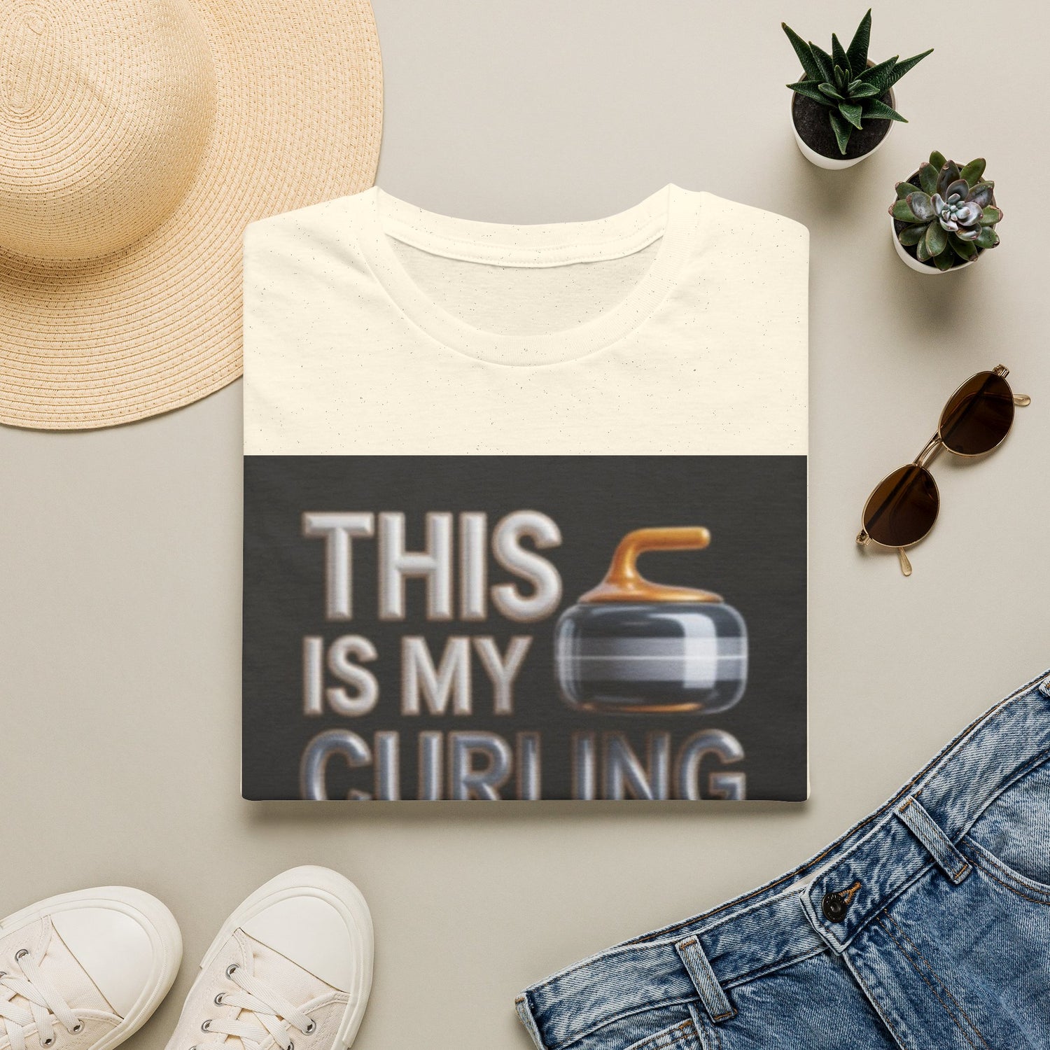 Curling T-Shirt — "This Is My Curling Shirt" Graphic Tee for Curling Fans