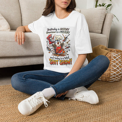 T-Shirt — "Yesterday is History, Tomorrow is a Mystery" Funny Chef Shit Show Graphic