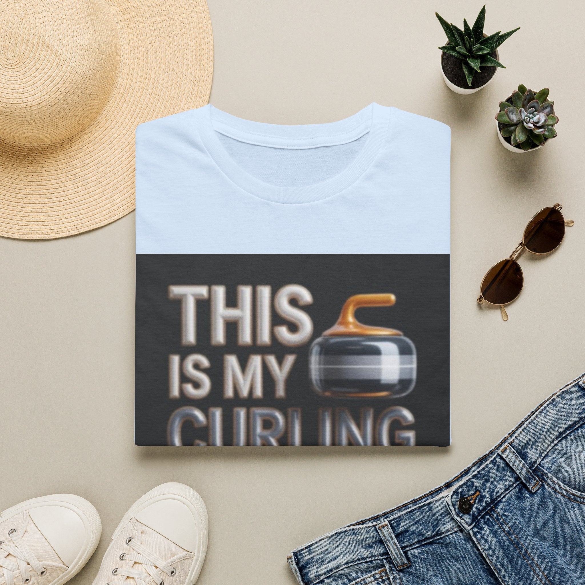 Curling T-Shirt — "This Is My Curling Shirt" Graphic Tee for Curling Fans